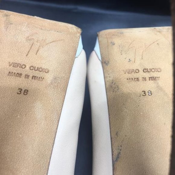 Giuseppe Zanotti Leather Peep Toe Stacked Pumps - Picture 8 of 12